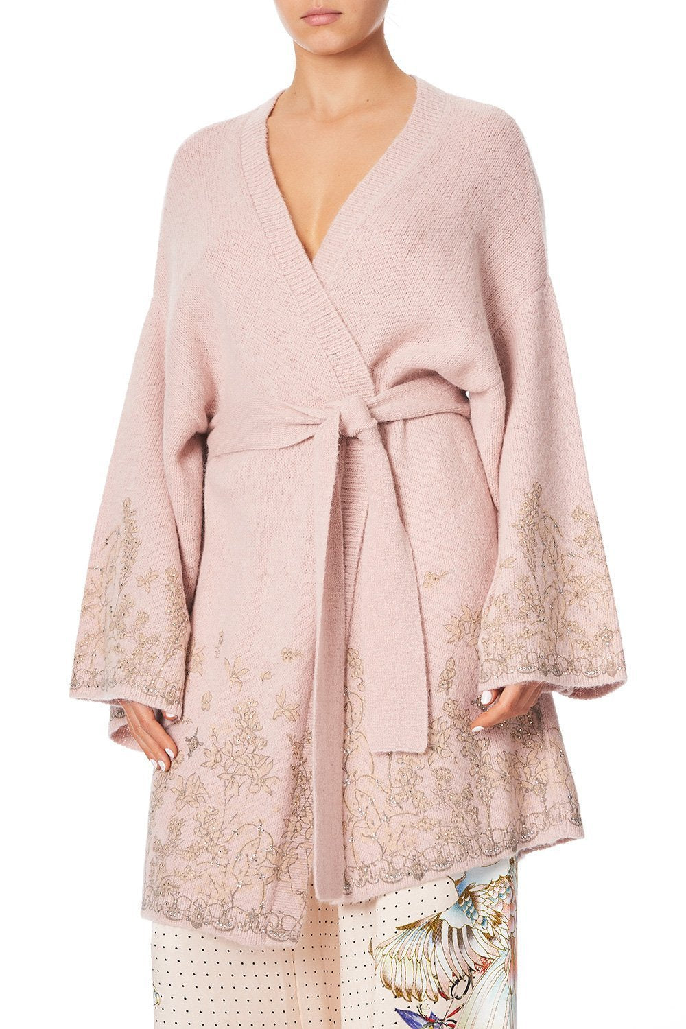 WRAP KNIT WITH KIMONO SLEEVE KINDRED SKIES