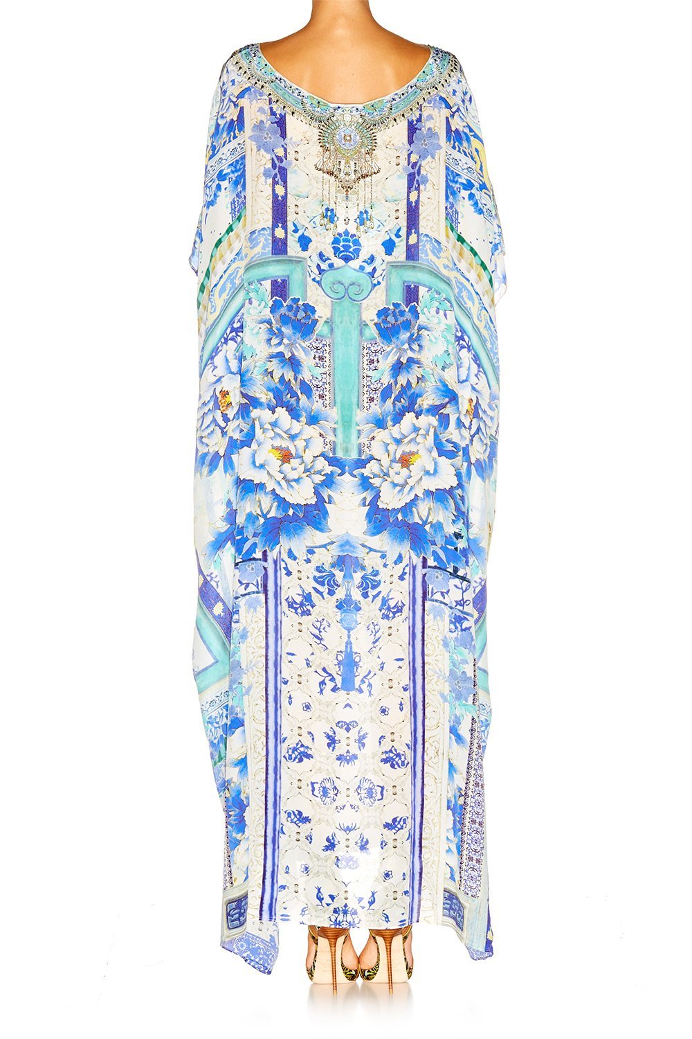 PORCELAIN PARADISE ROUND NECK KAFTAN