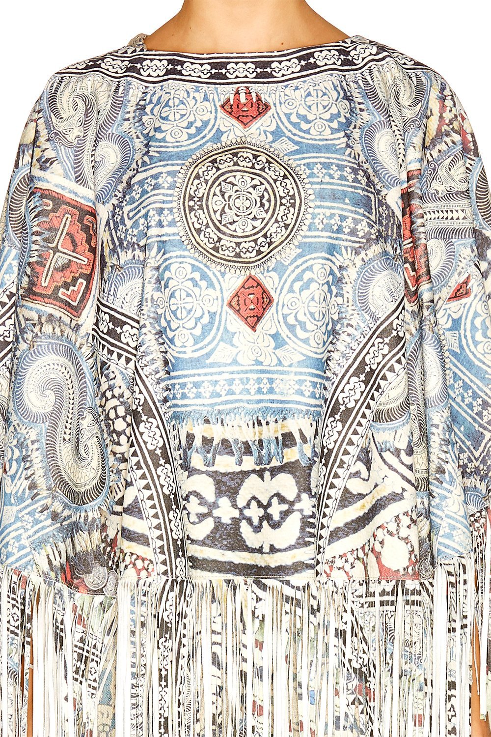 TEACHERS PET SUEDE PONCHO W FRINGING