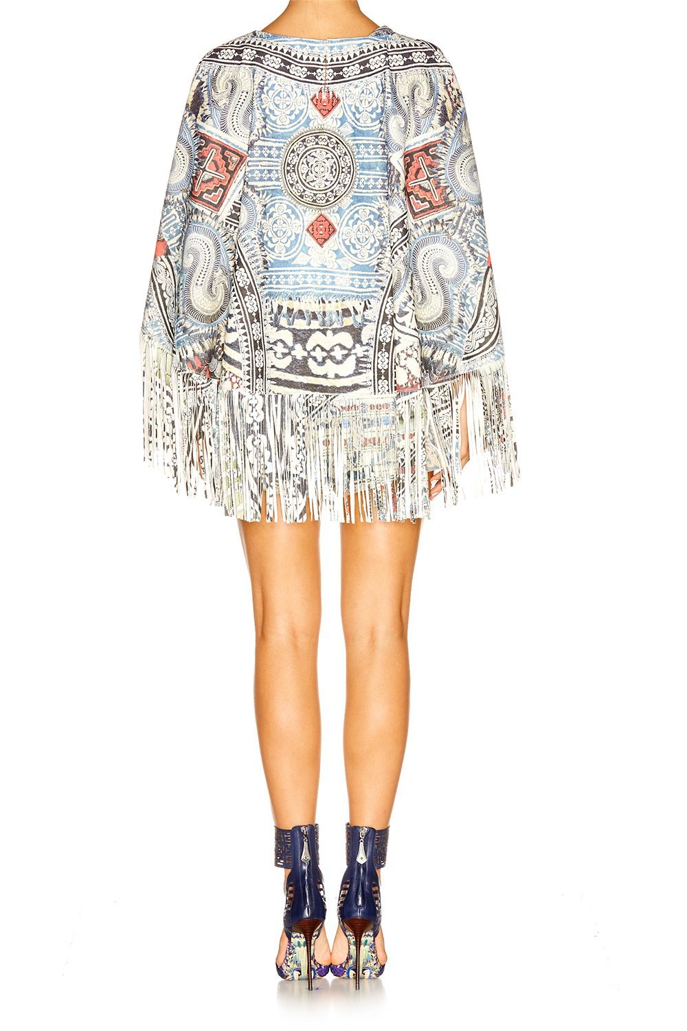 TEACHERS PET SUEDE PONCHO W FRINGING