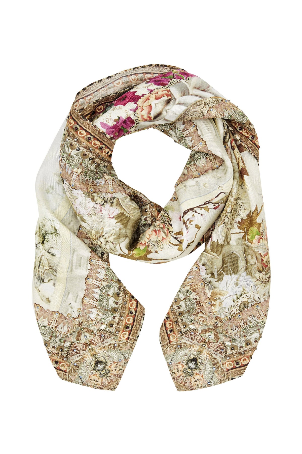 GIRL IN THE GARDEN LARGE SQUARE SCARF