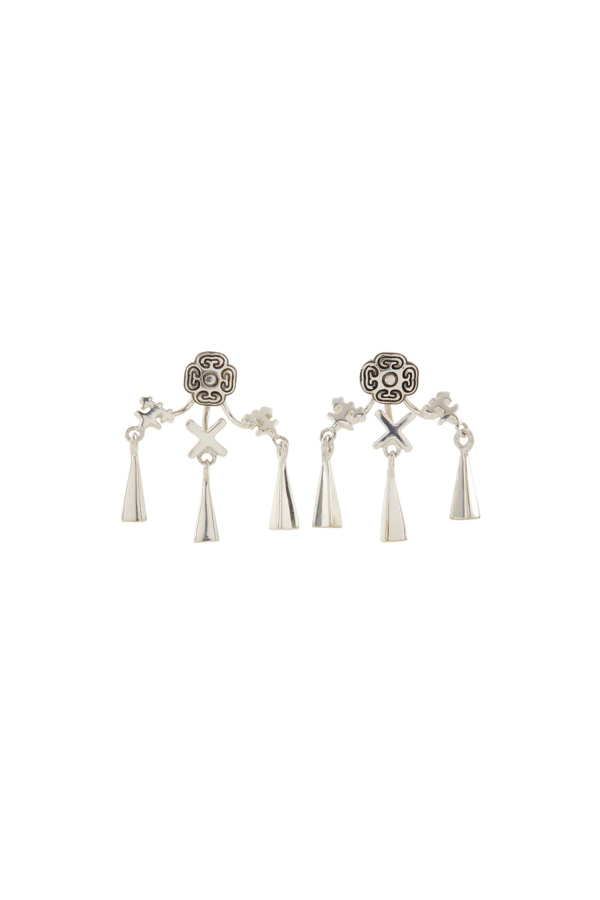 DRESS UP BOX SILVER PLATED CHARM BACKED STUDS