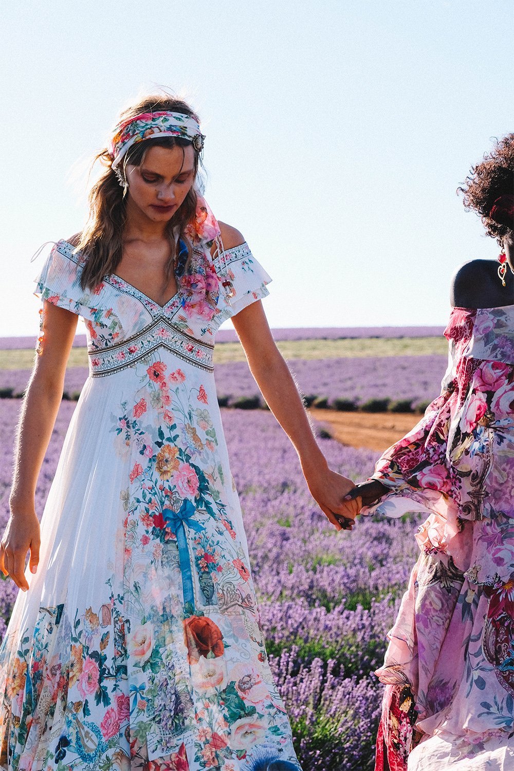 PLEATED DRESS WITH PLEAT SLEEVE JARDIN POSTCARDS