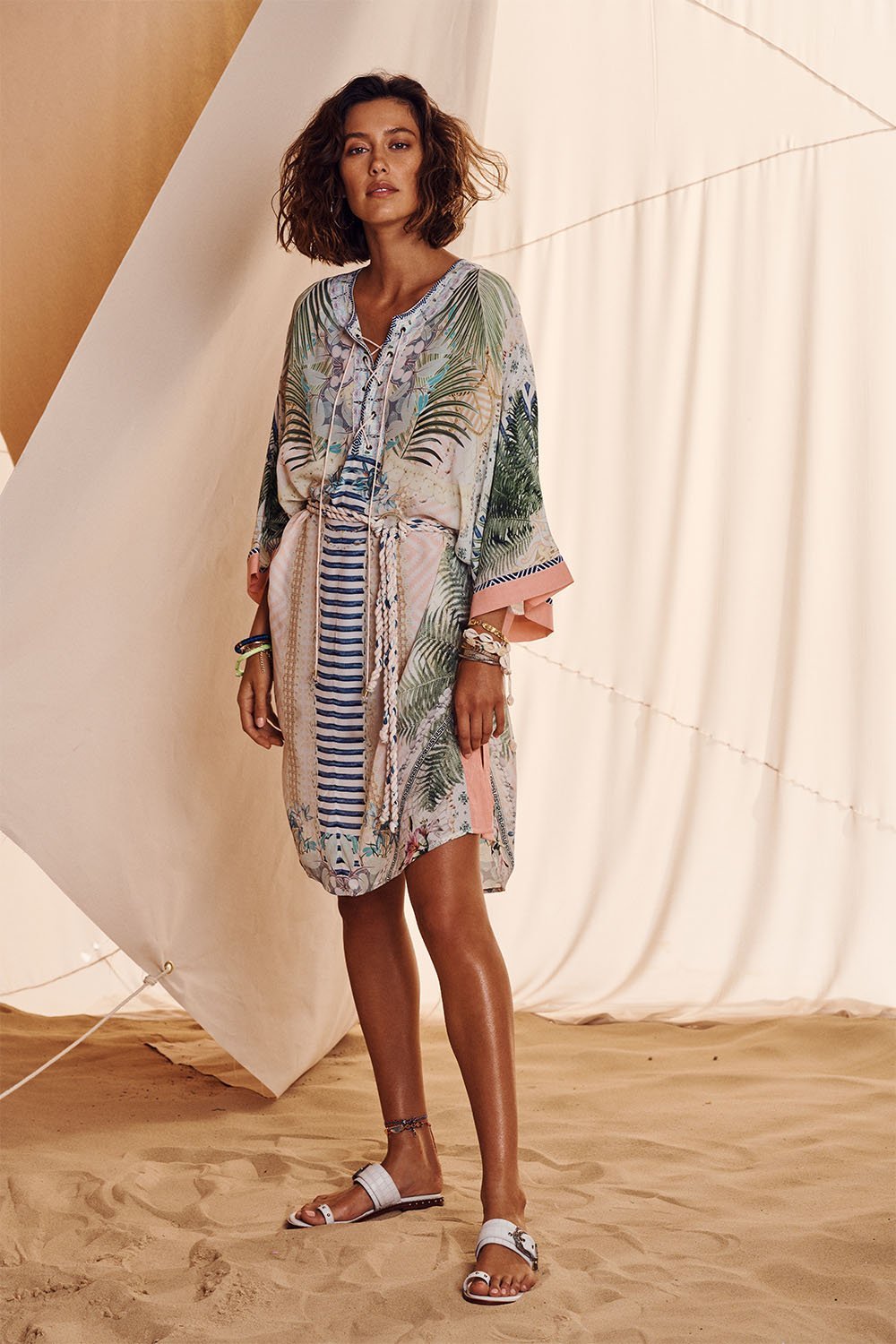 LACE UP FRONT KAFTAN BEACH SHACK