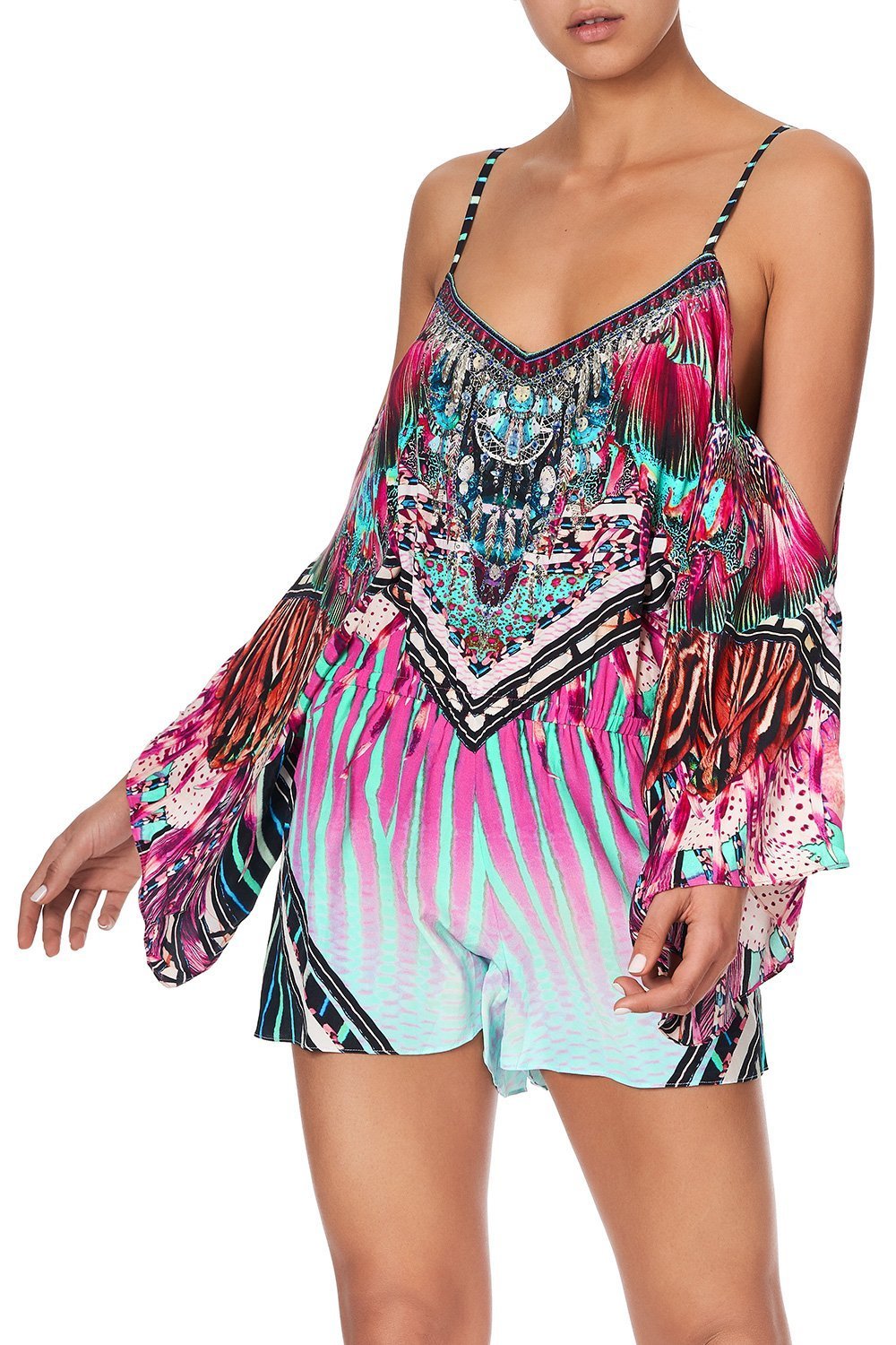 DROP SHOULDER PLAYSUIT RAINBOW EYES