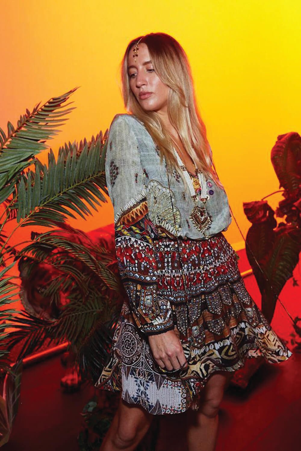 THE CARAVAN SHIRRED RELAXED SHORT DRESS