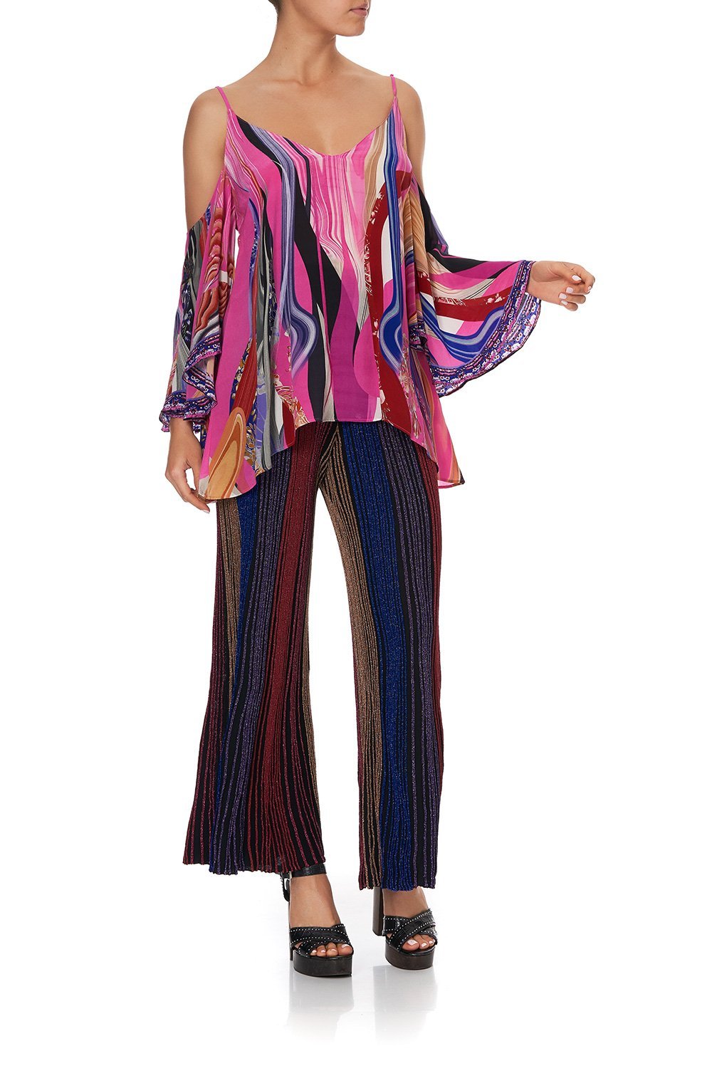 DROP SHOULDER STRAPPY BLOUSE FOLK RIVER