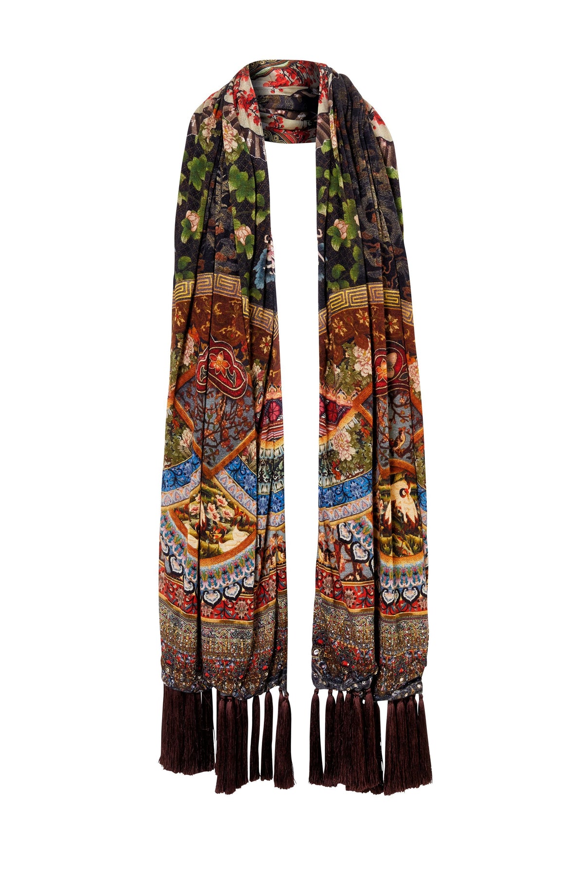 GATHERING DUSK SHAWL W TASSELS