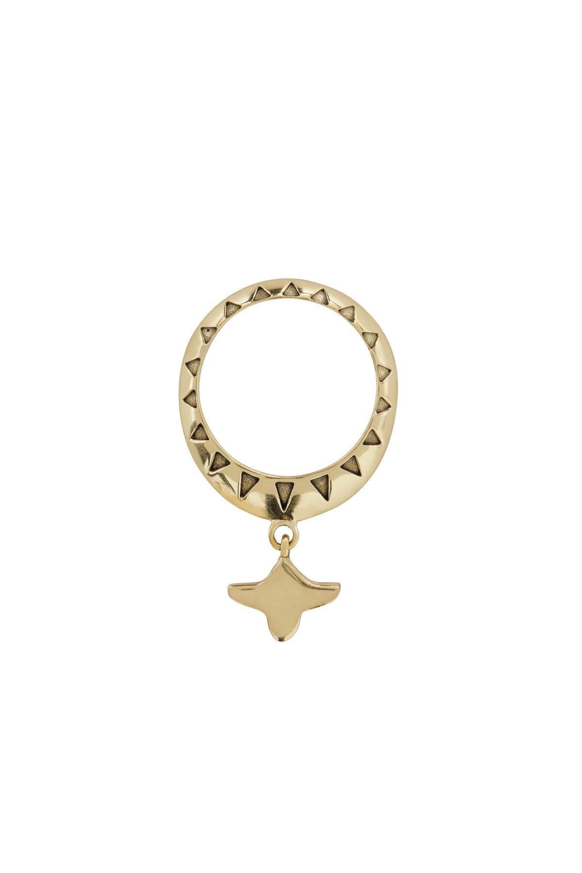GOLD BRASS DROP MOTIF RING