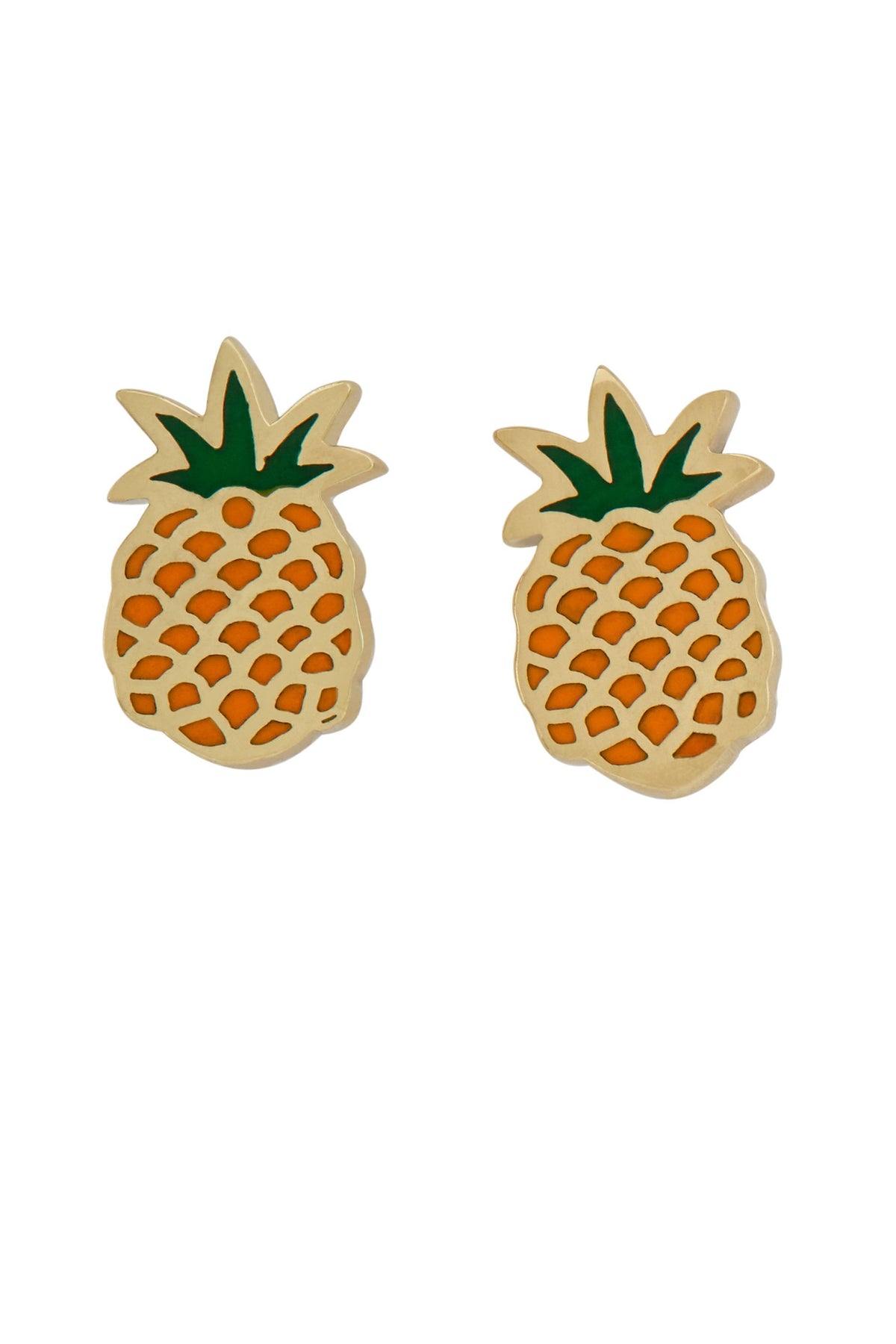 GOLD BRASS PINEAPPLE STUD