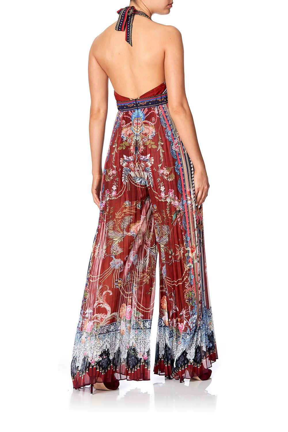 TIE NECK HALTER JUMPSUIT COSTUME PARTY