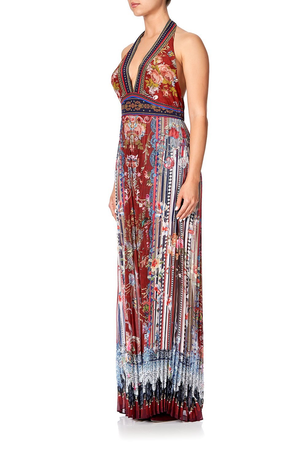 TIE NECK HALTER JUMPSUIT COSTUME PARTY