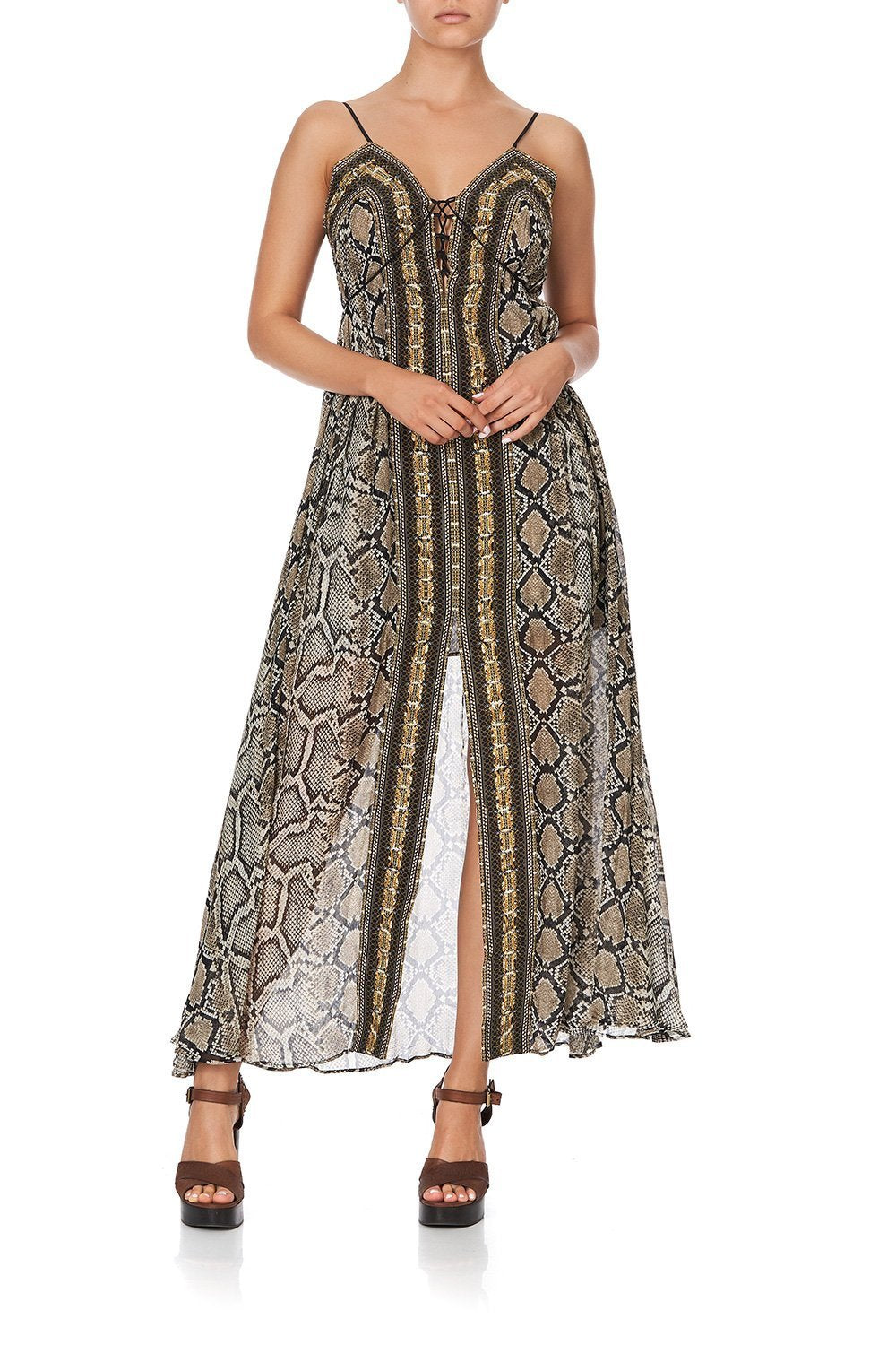 LACE UP FRONT DRESS KAKADU BOO