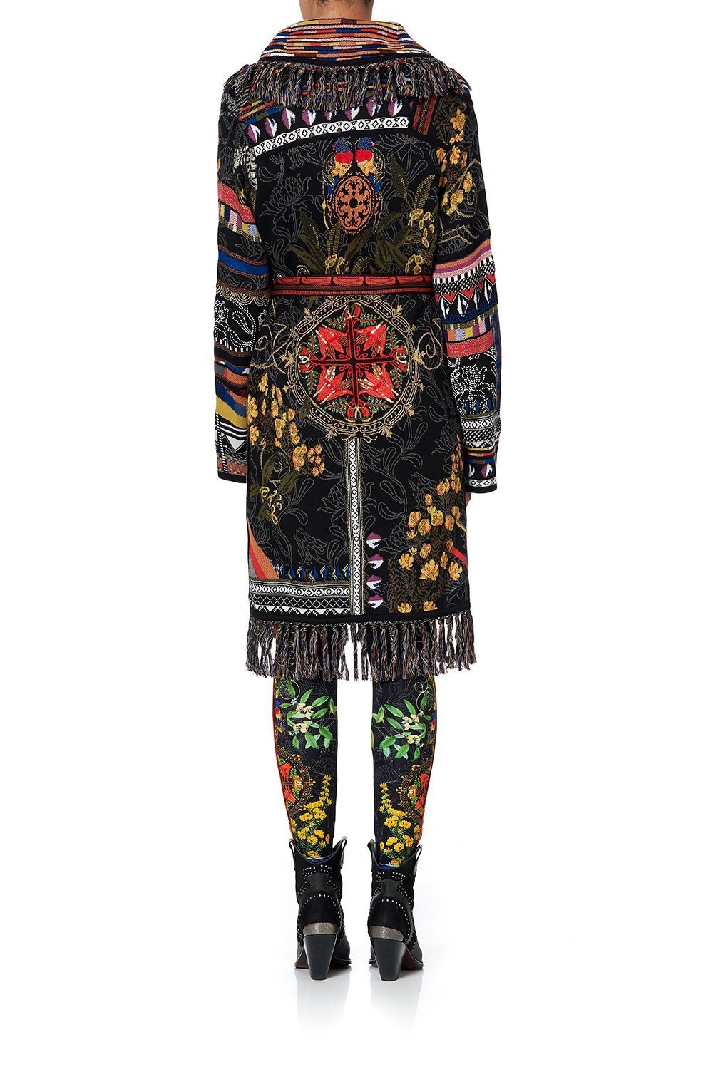 KNIT JACQUARD JACKET WITH FRINGING BLACKHEATH BETTY