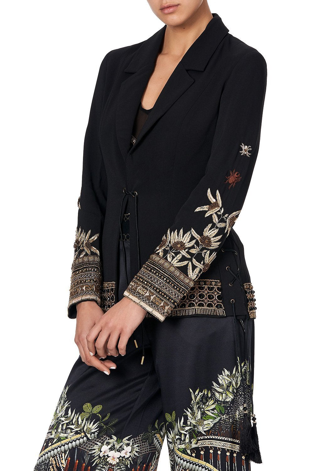 JACKET WITH LACE UP SIDE PANELS BOTANICAL CHRONICLES