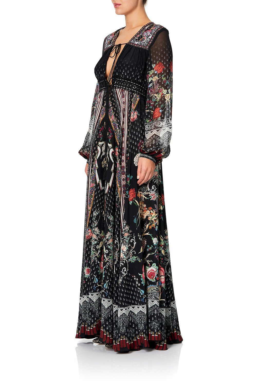 PEASANT DRESS WITH TIE FRONT HEUTE PROVINCIAL