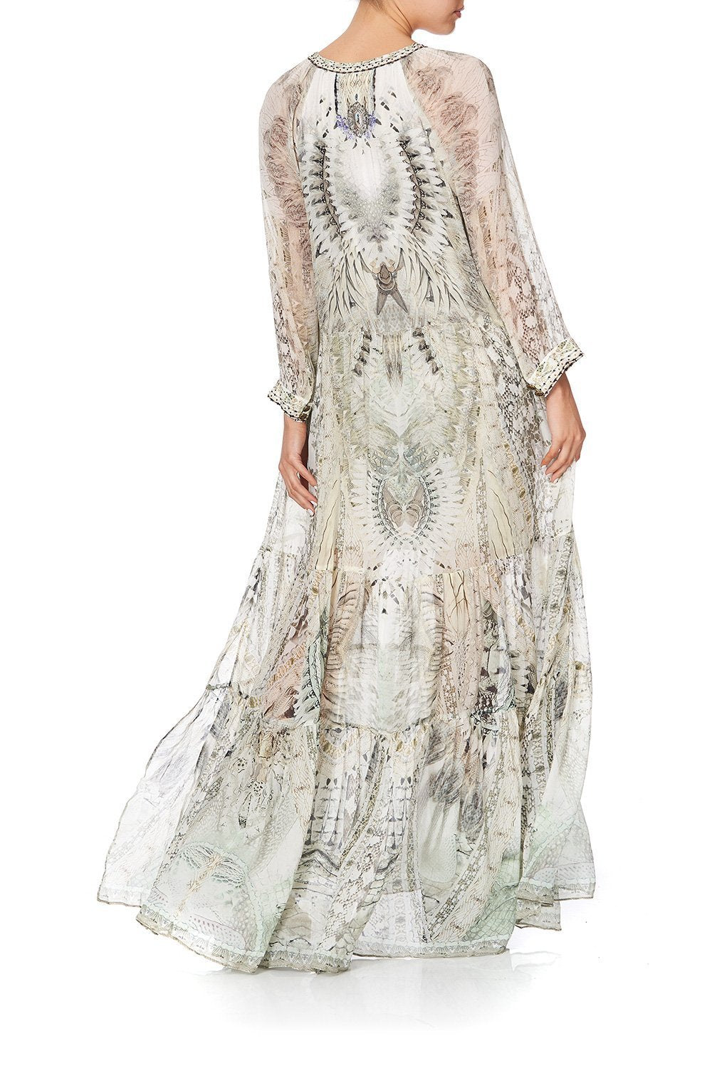 LONG GATHERED PANEL DRESS DAINTREE DREAMING