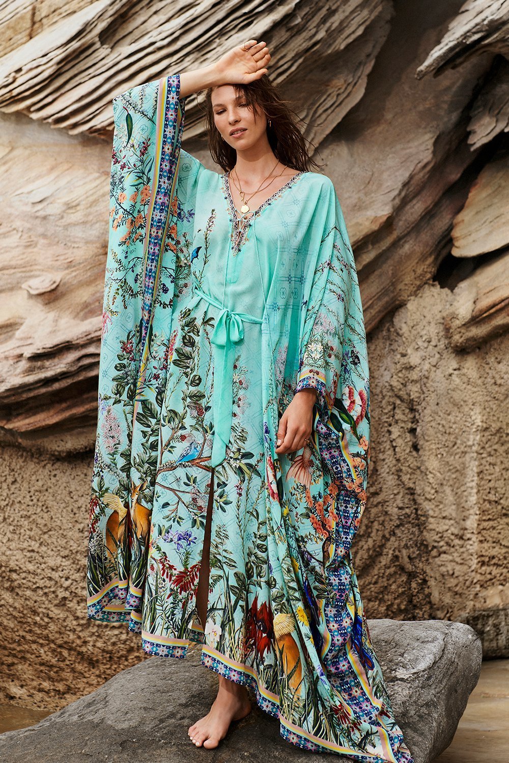 SPLIT HEM LACE UP KAFTAN MILLAS BACKYARD