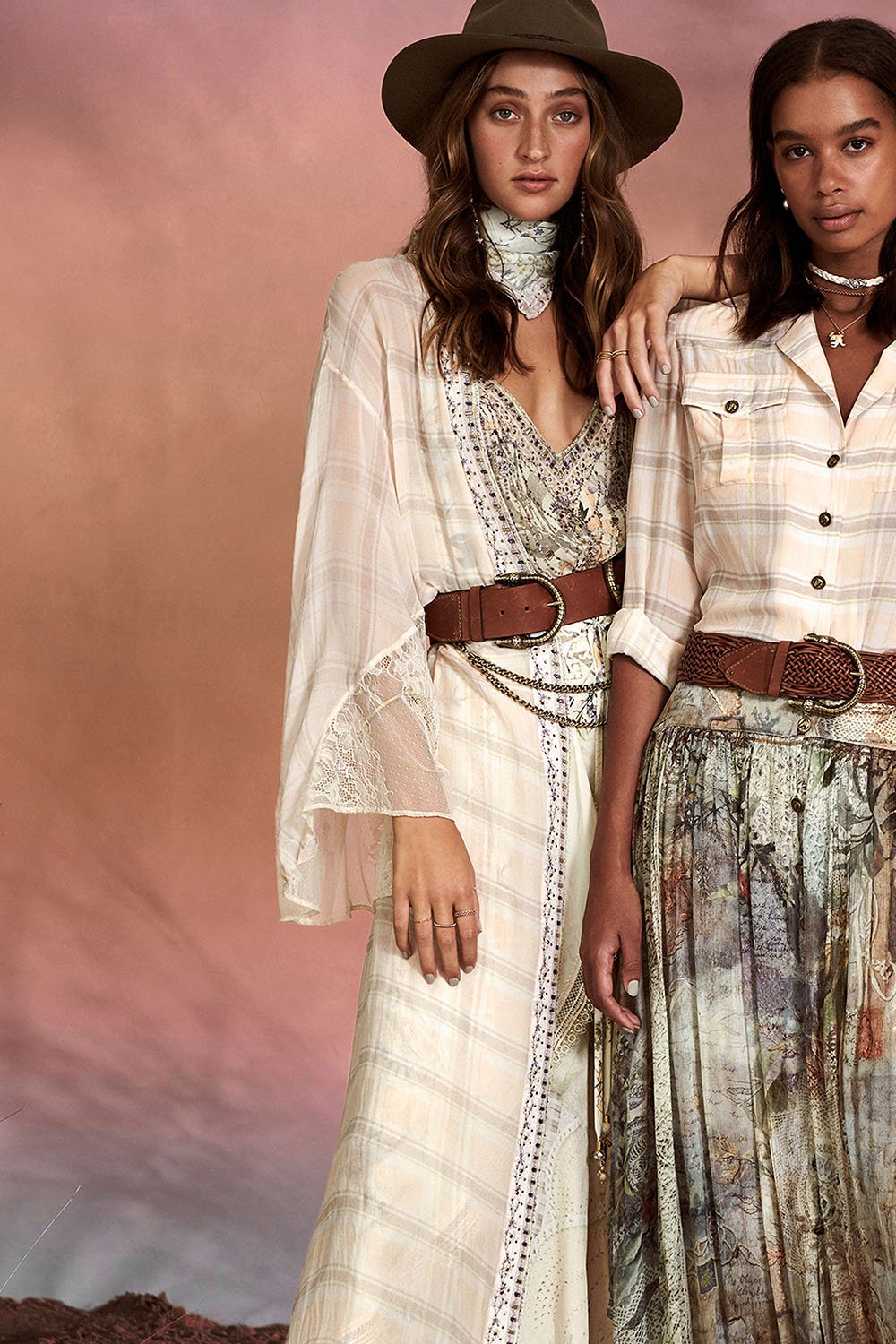 DOUBLE CROC LEATHER BELT TAN