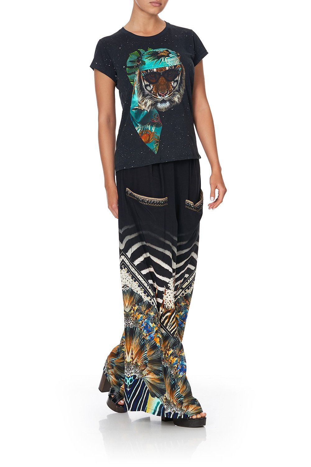 WIDE LEG TROUSER WITH FRONT POCKETS LOST PARADISE