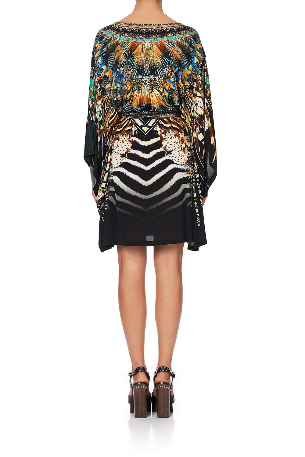 V NECK JERSEY SHORT KAFTAN W TIE LOST PARADISE