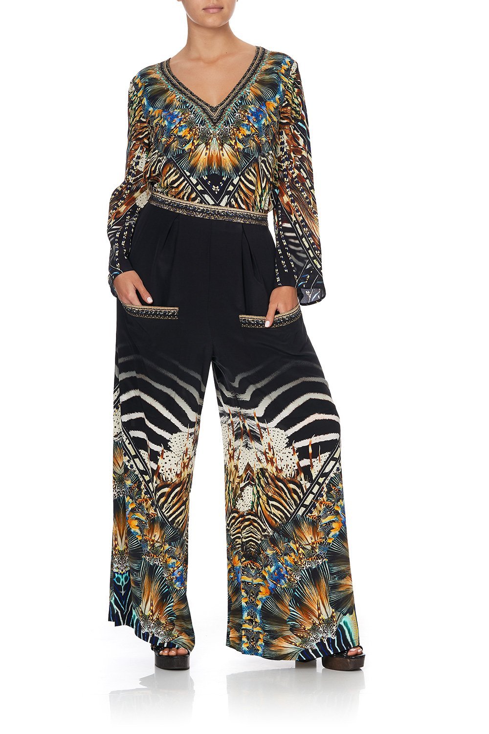 WIDE LEG TROUSER WITH FRONT POCKETS LOST PARADISE