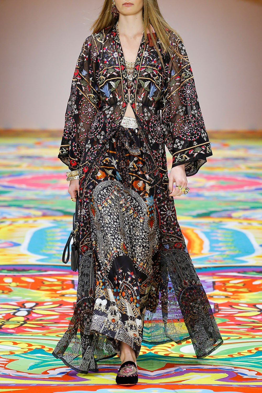 CHAMBER OF REFLECTIONS MESH ROBE W ELASTIC WAIST BACK