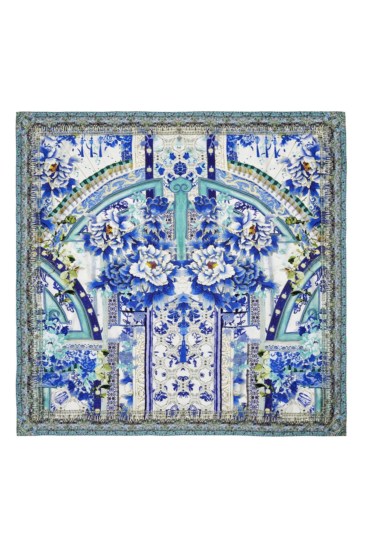 PORCELAIN PARADISE LARGE SQUARE SCARF