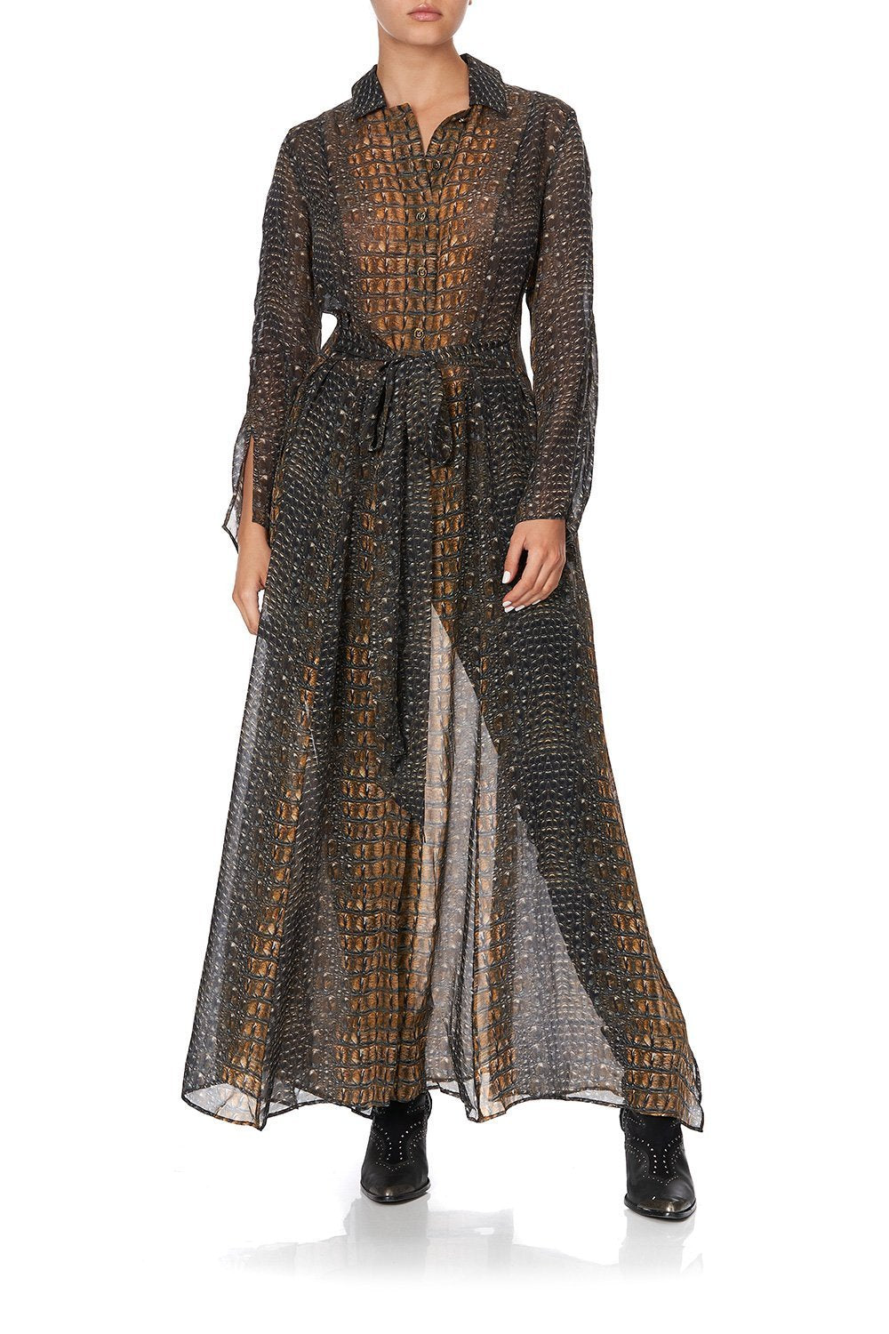 PRINTED TRENCH CROCODILE ROCK