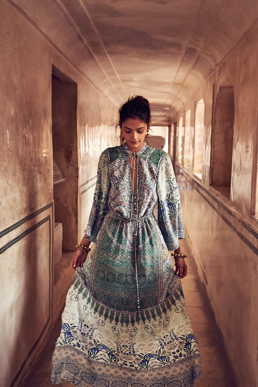 MAMAS HOME DRAWSTRING BUTTON UP DRESS