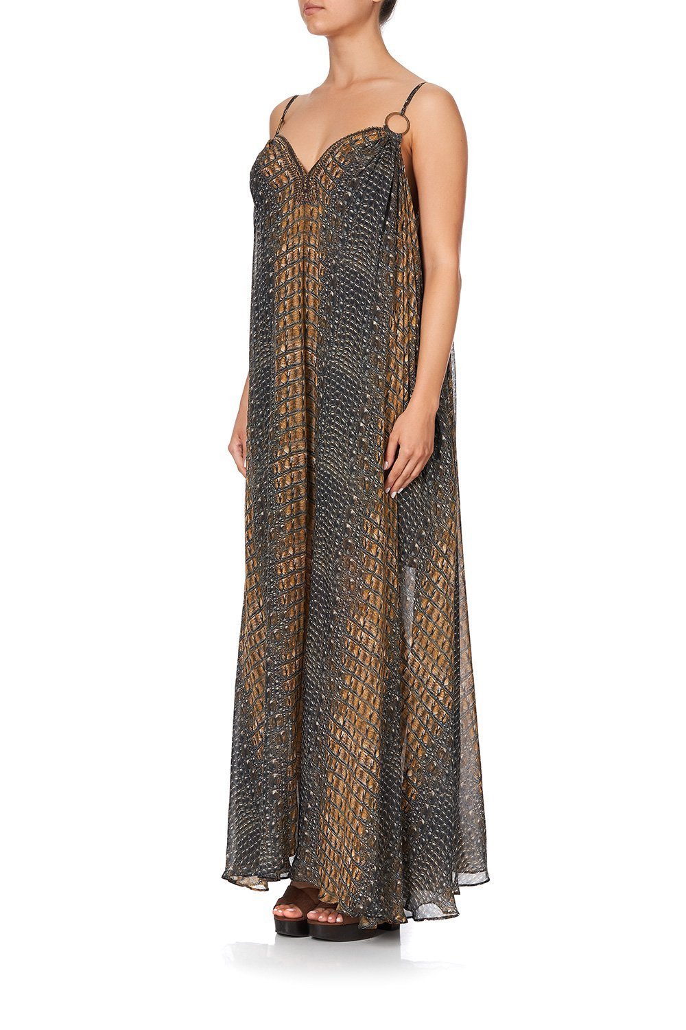 RING DETAIL STRAP DRESS CROCODILE ROCK