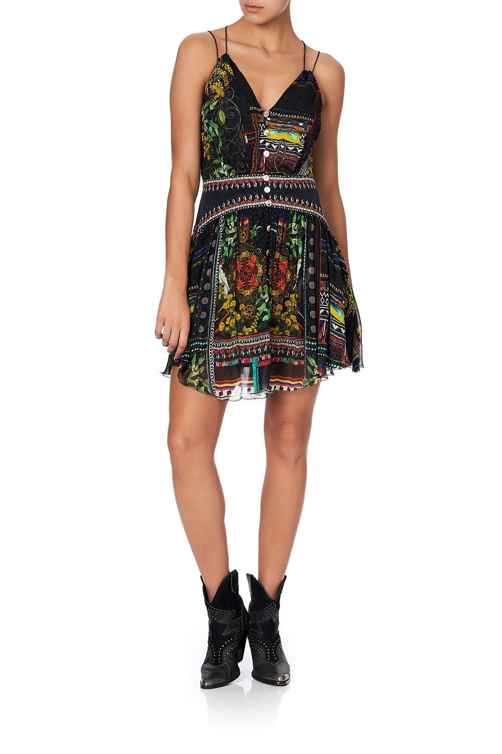 SHORT DRESS WITH SHAPED WAISTBAND BLACKHEATH BETTY
