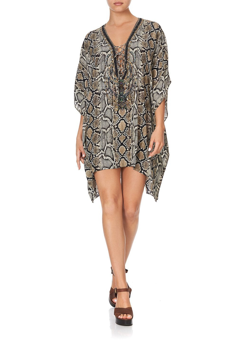 SHORT LACE UP KAFTAN KAKADU BOO