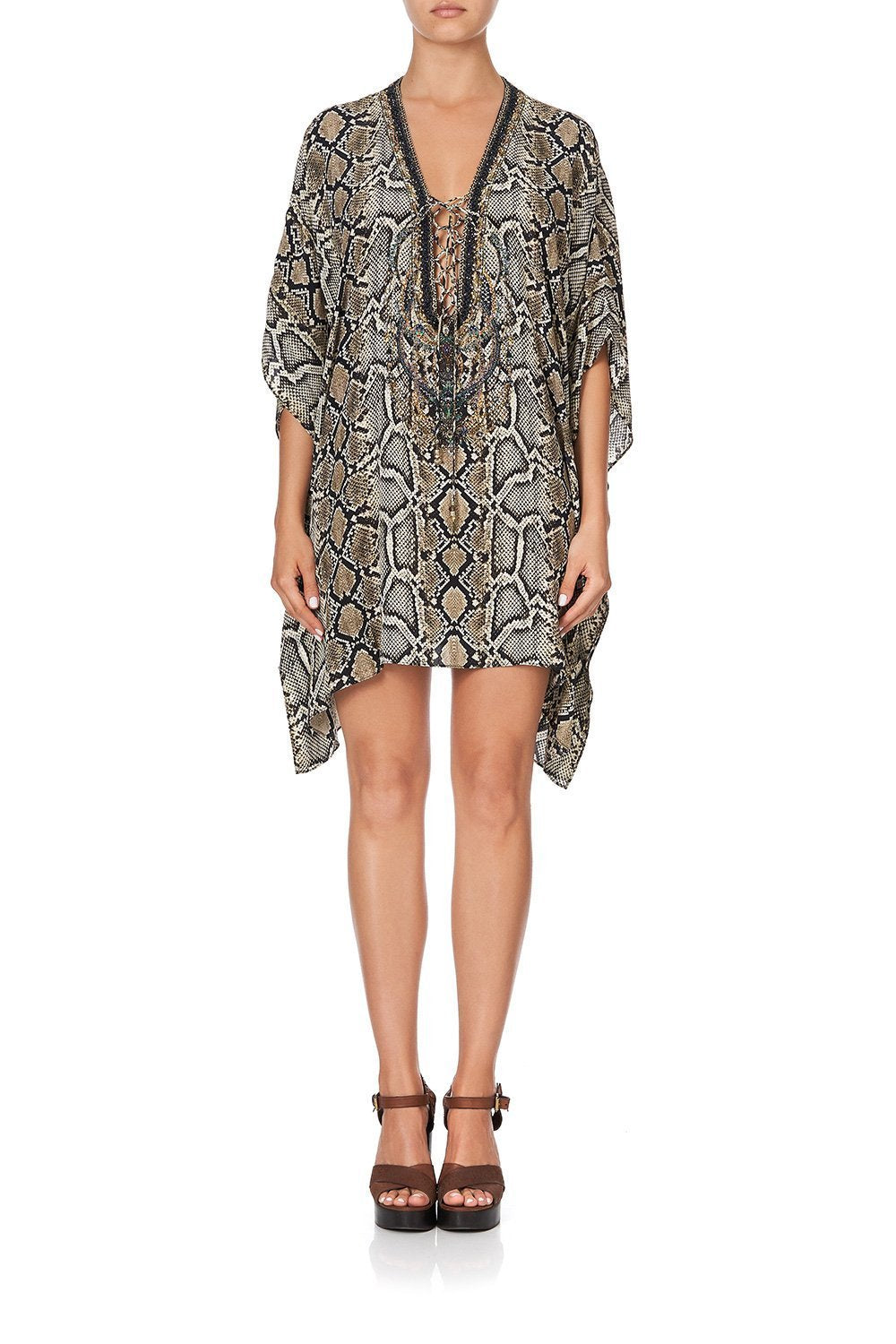 SHORT LACE UP KAFTAN KAKADU BOO