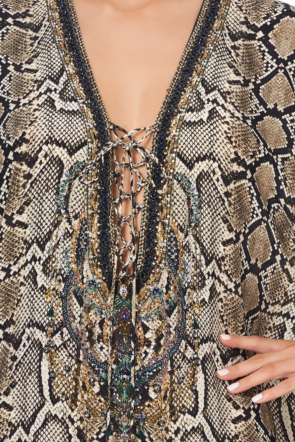 SHORT LACE UP KAFTAN KAKADU BOO