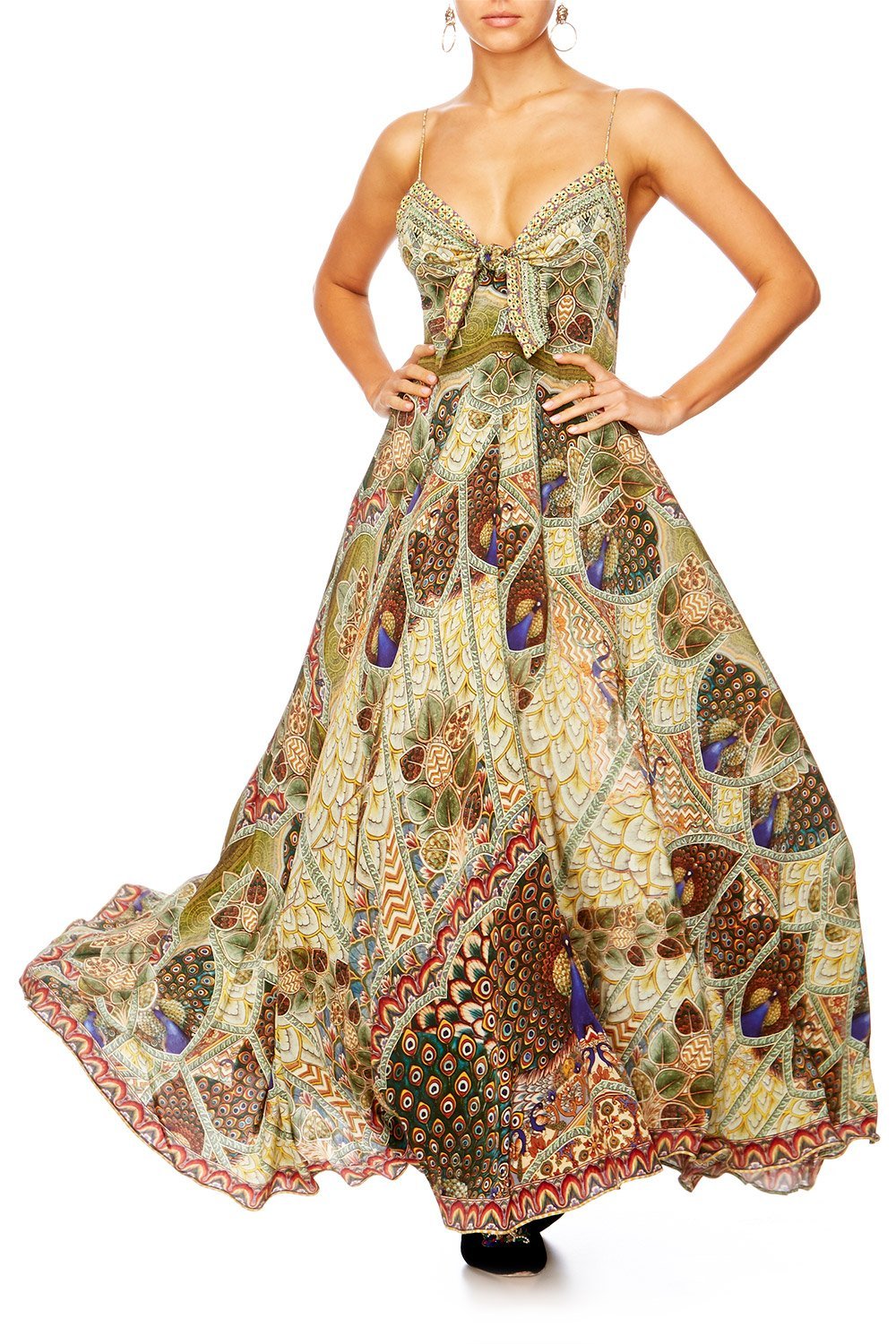 ECHOES OF ENCHANTMENT LONG DRESS W TIE FRONT