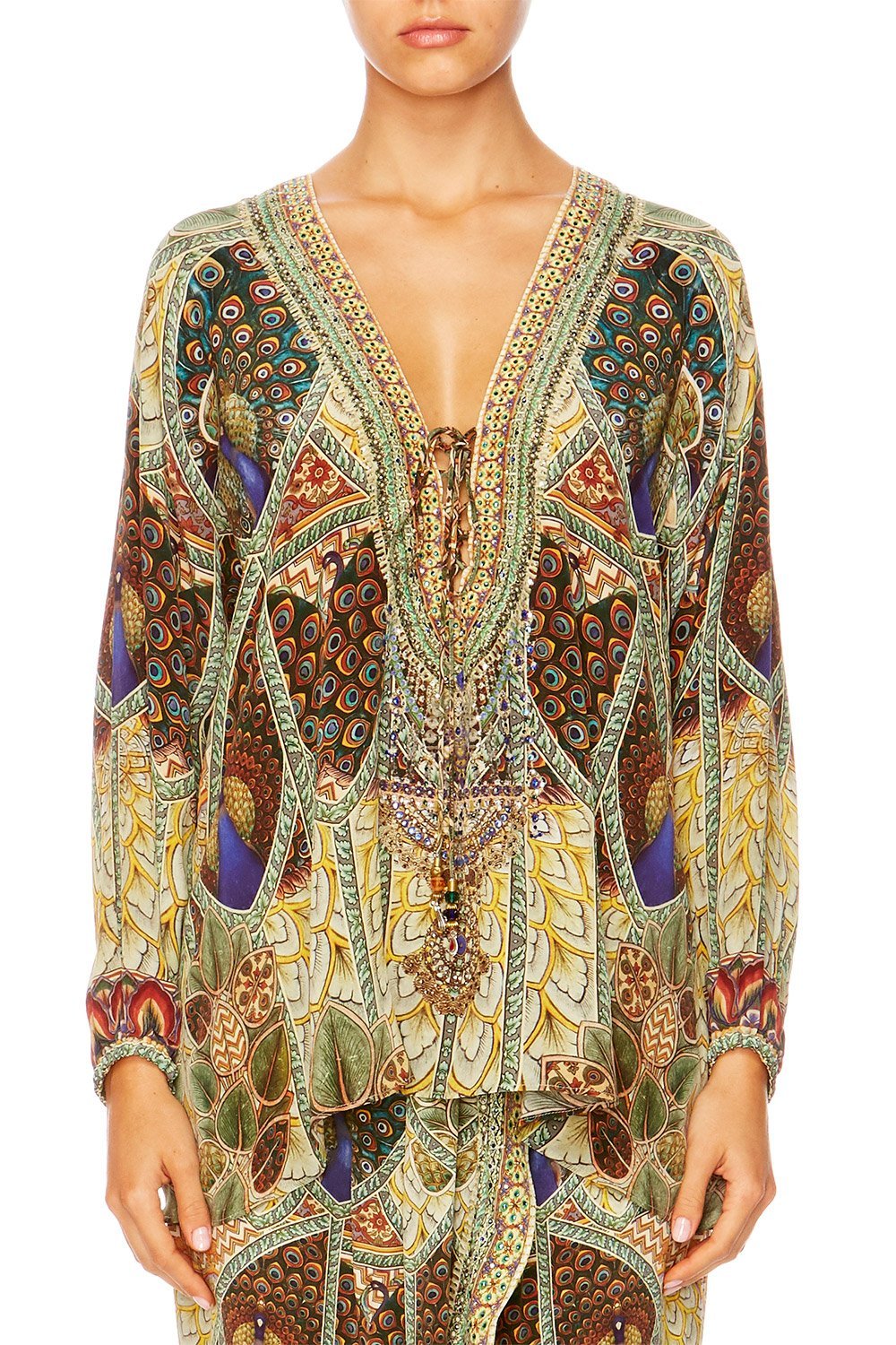 ECHOES OF ENCHANTMENT LACE UP BLOUSE