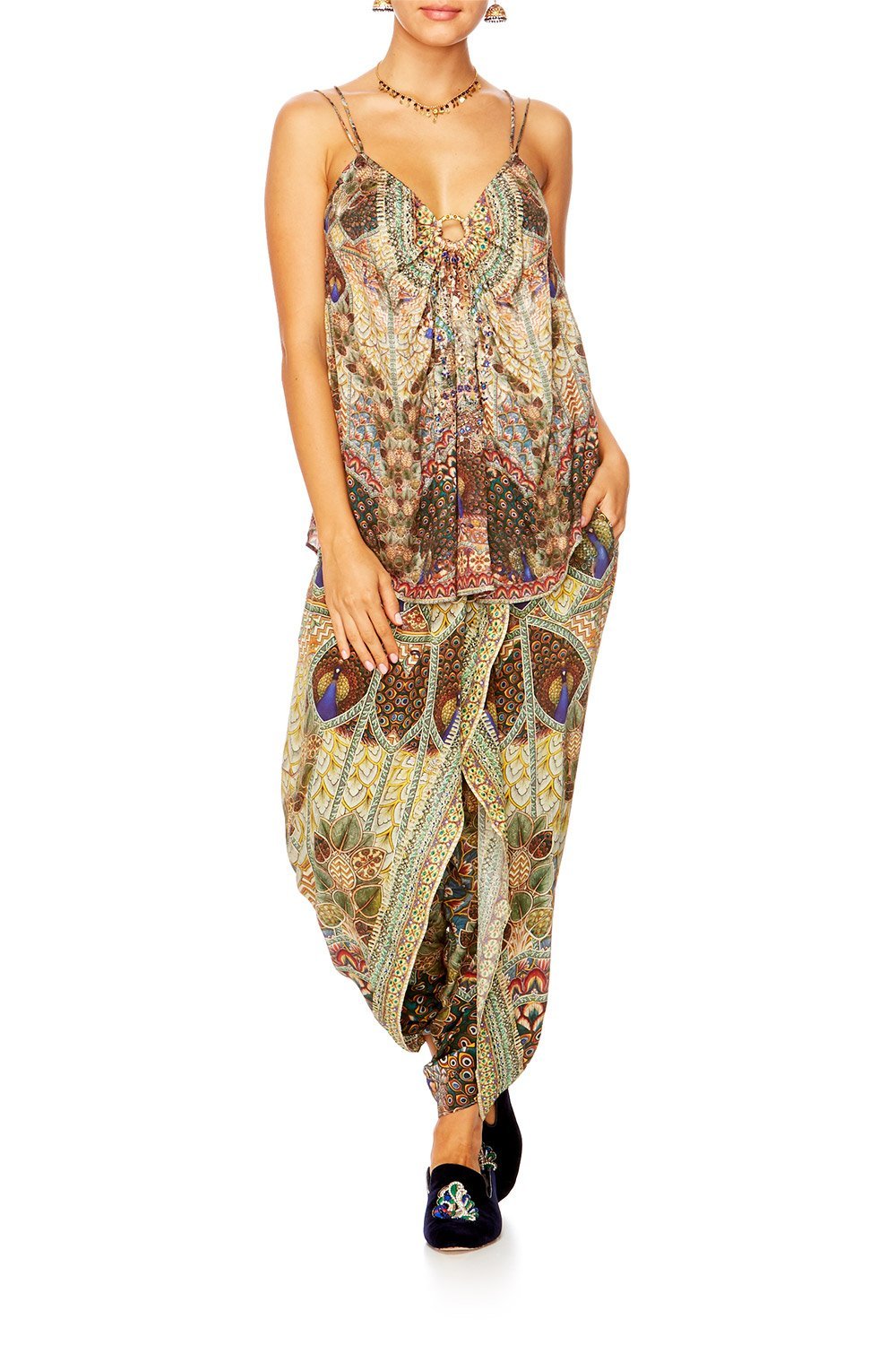 ECHOES OF ENCHANTMENT METAL TRIM DOUBLE STRAP TOP