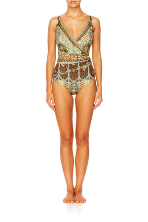 ECHOES OF ENCHANTMENT CROSS FRONT ONE PIECE W TRIM