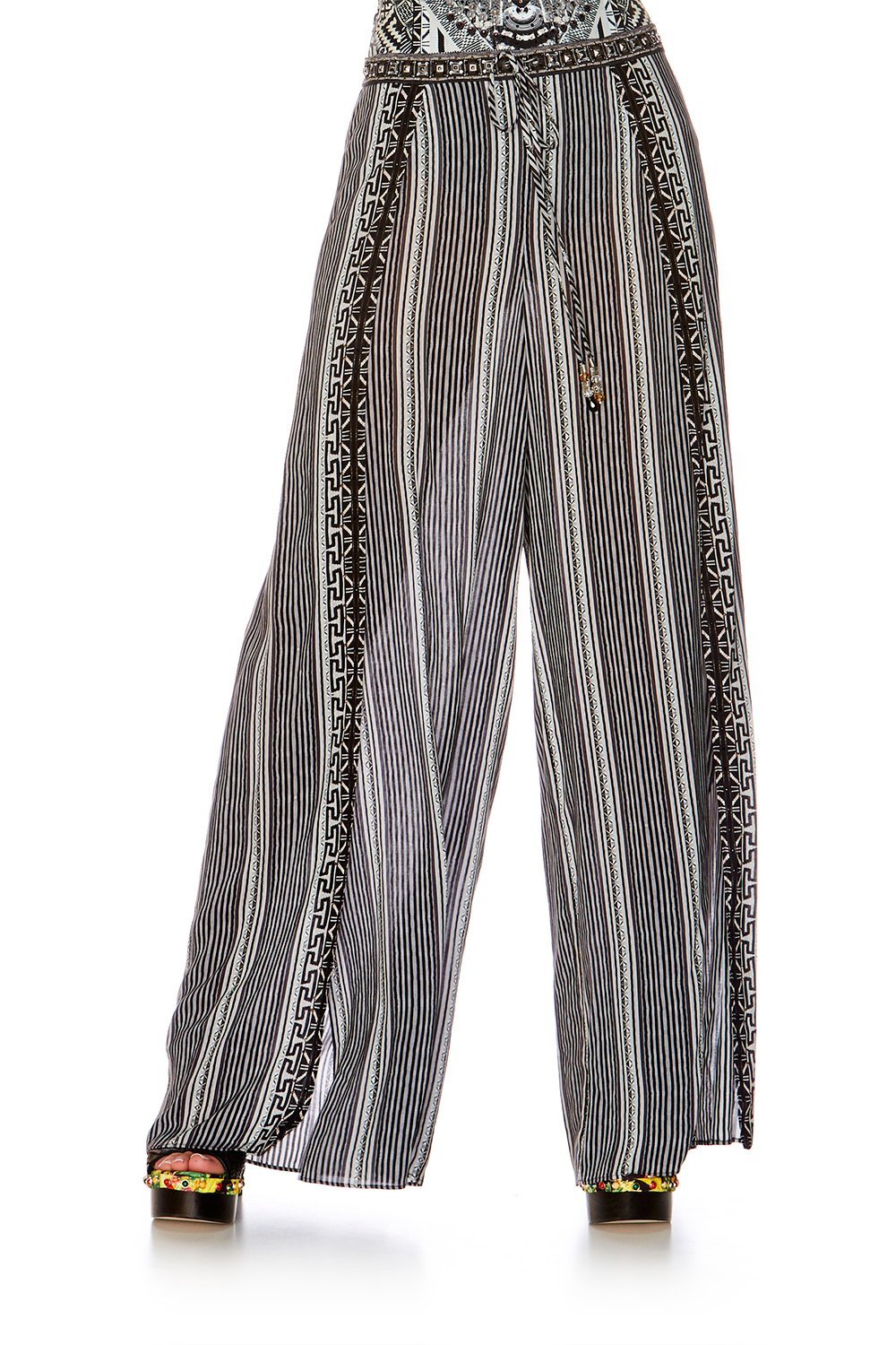 TRIBAL THEORY SPLIT PANT W DRAWSTRING WAIST