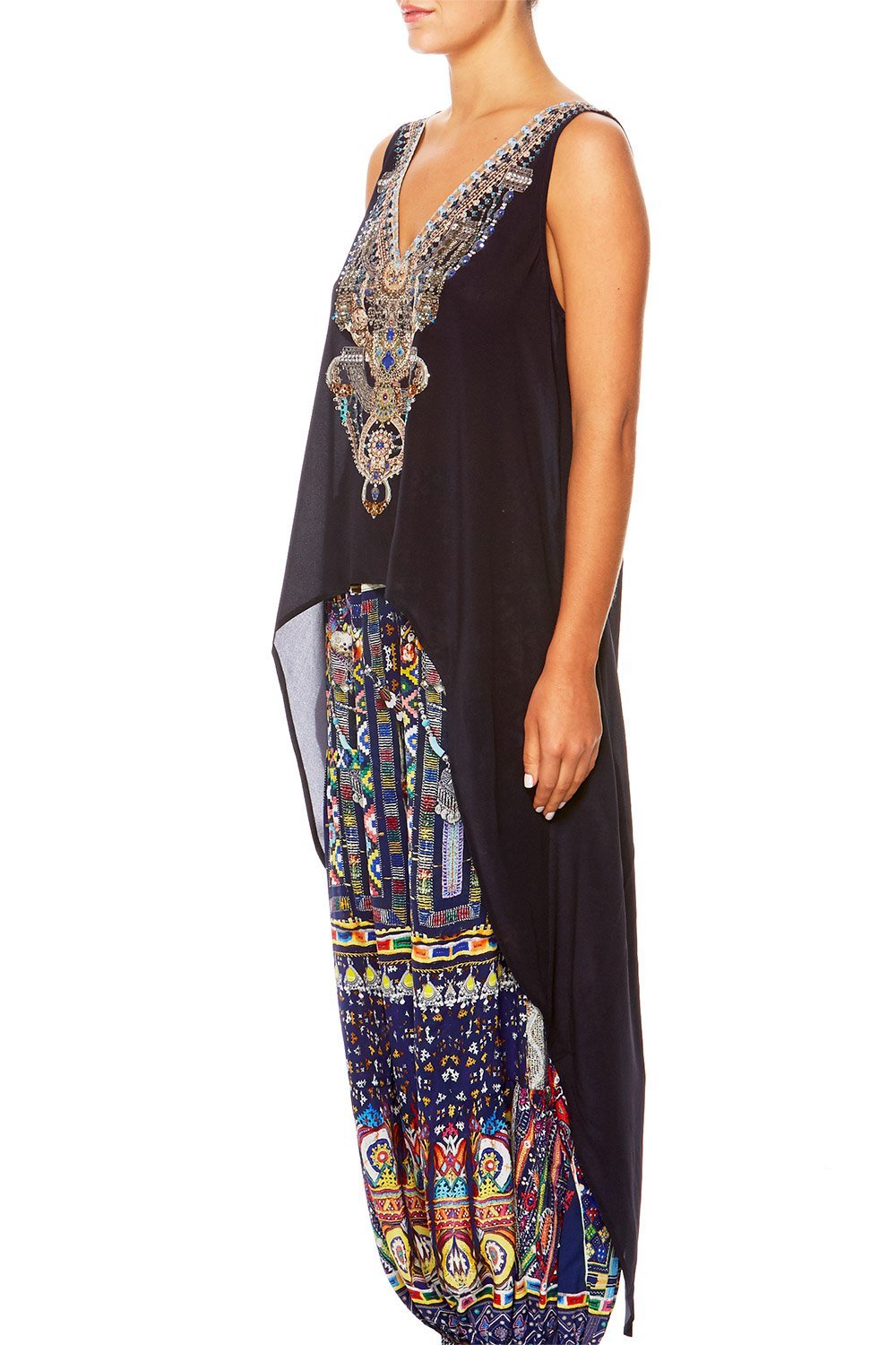 WHERE YOULL FIND ME HIGH LOW CROSS OVERLAY TOP