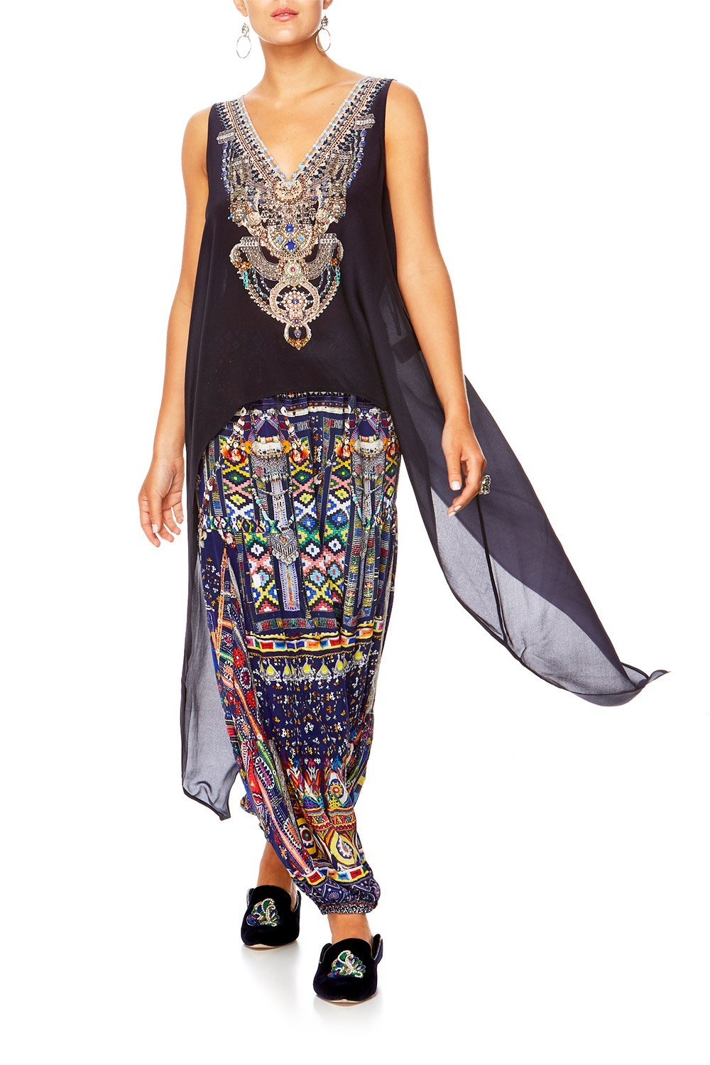 WHERE YOULL FIND ME HIGH LOW CROSS OVERLAY TOP