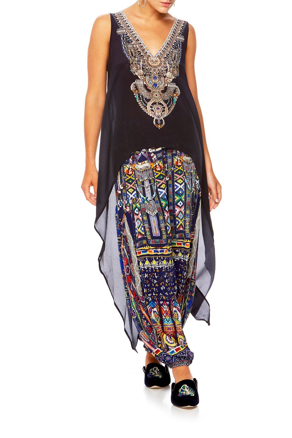 WHERE YOULL FIND ME HIGH LOW CROSS OVERLAY TOP