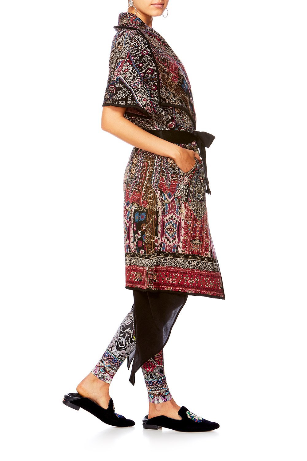 CAMILLA JAGGIS KINGDOM SHORT SLEEVE WRAP KNIT W TIE