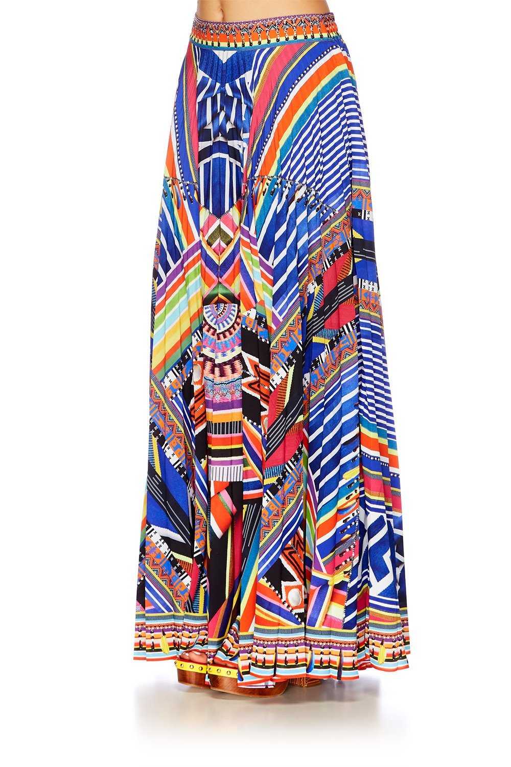 TSACHILA BLESSING PLEATED FULL HEM SKIRT