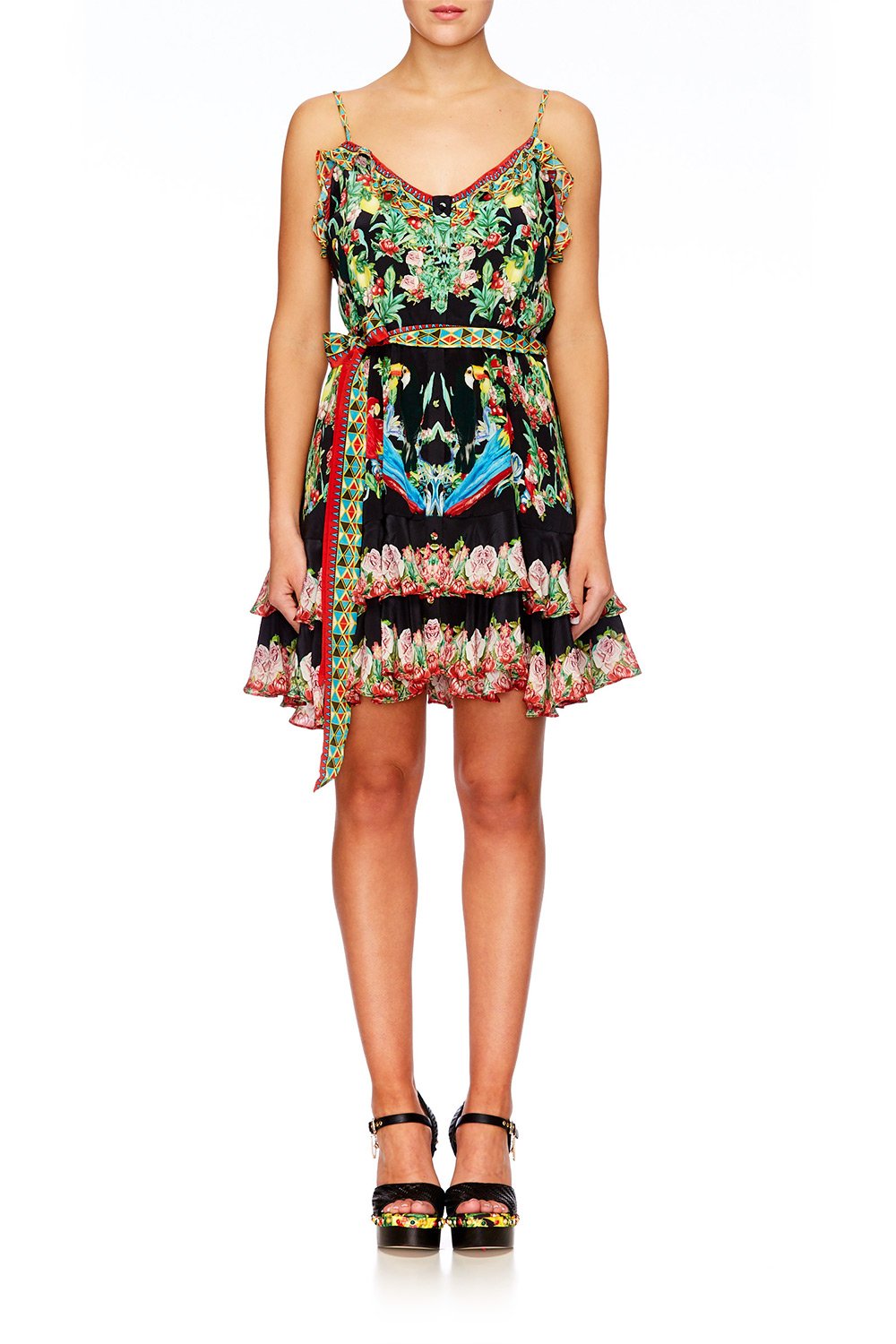 TOUCAN PLAY MINI BUTTON DOWN FRILL DRESS