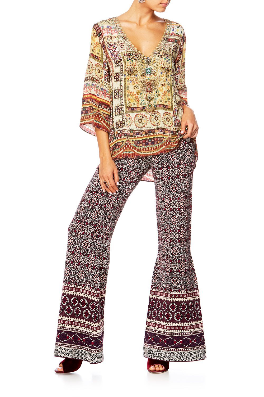 MAPPED OUT FLARED KNIT PANT