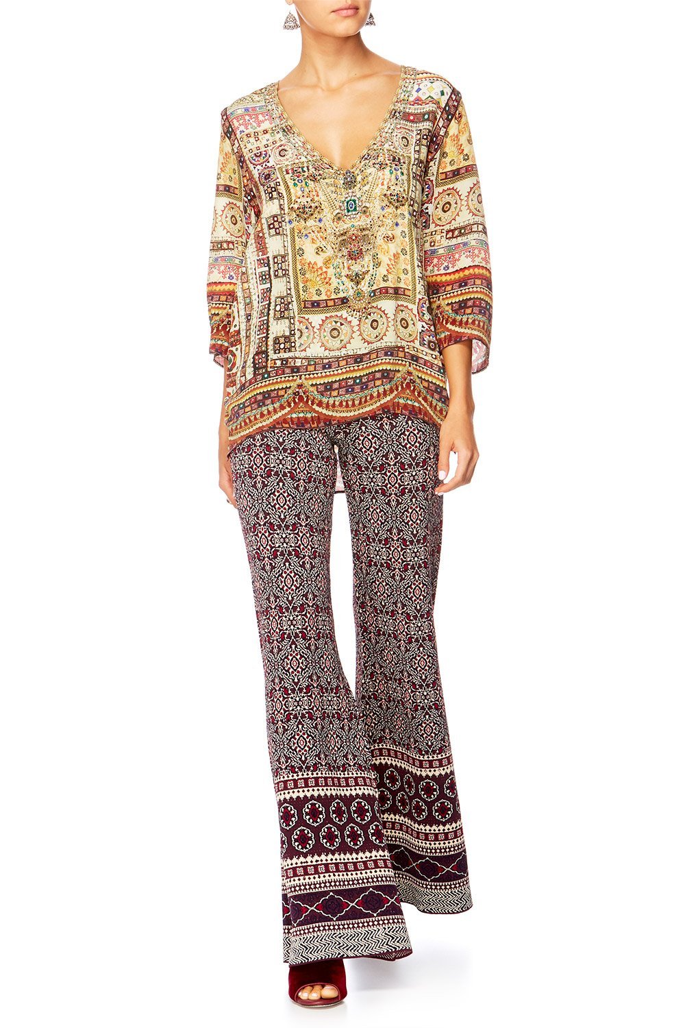 MAPPED OUT FLARED KNIT PANT