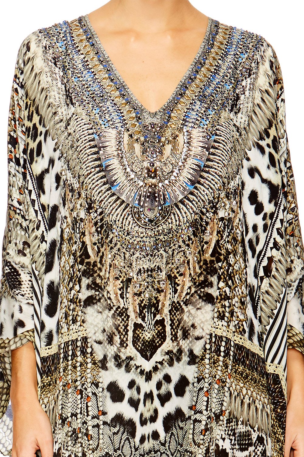 ANIMAL INSTINCT SLIT FRONT & SLEEVE KAFTAN