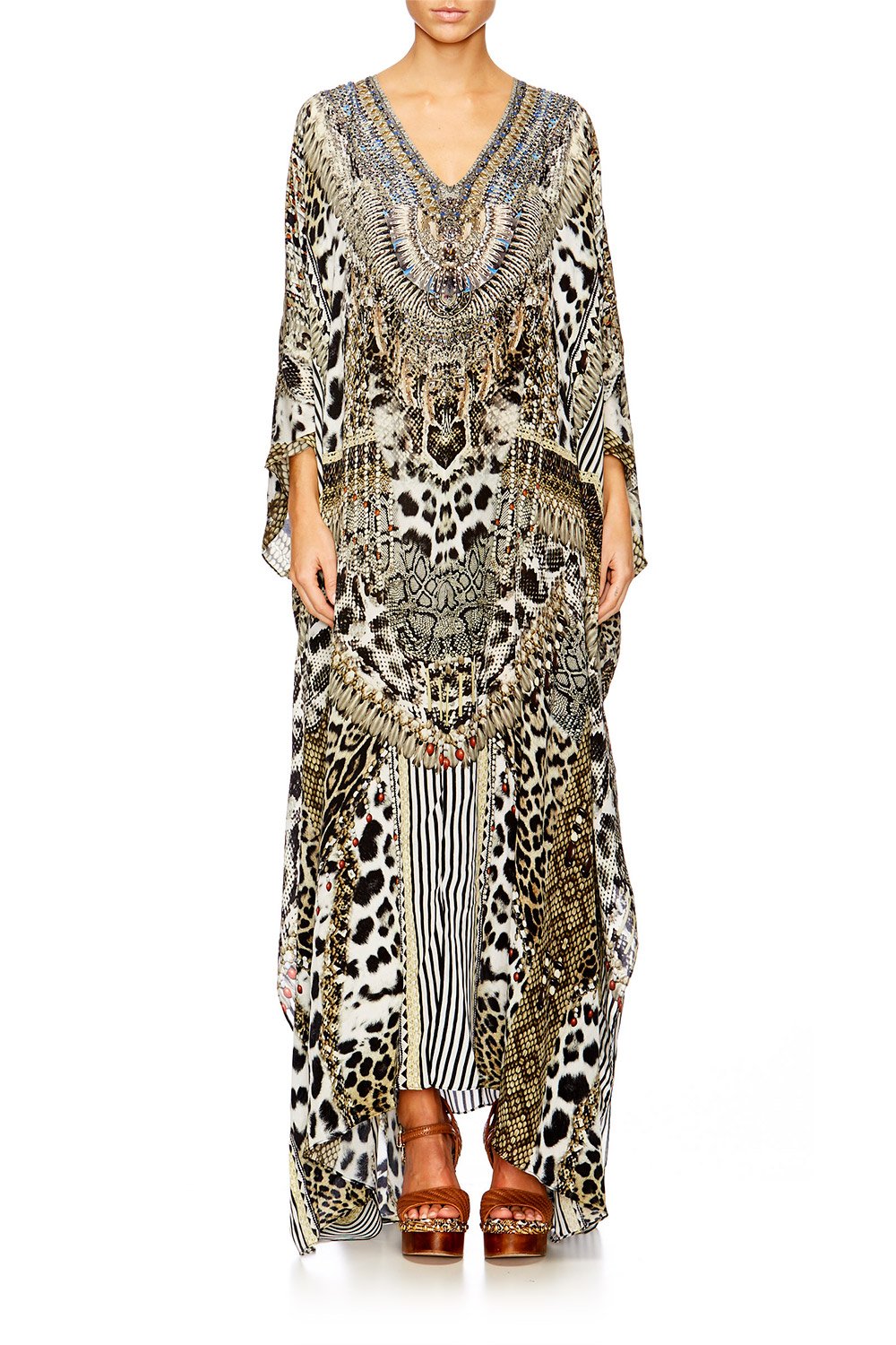 ANIMAL INSTINCT SLIT FRONT & SLEEVE KAFTAN